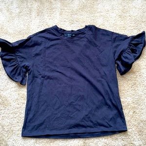 Forever21 black tee w/ flounce sleeves